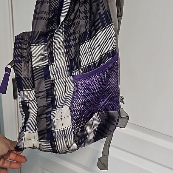 TRANS by Jansport TM60 Supermax Backpack Purple Plaid Travel School main image 10